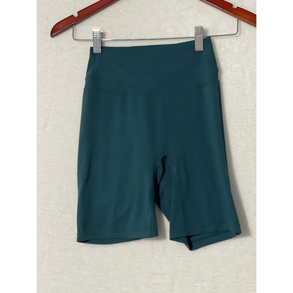 Tom Tiger Biker Shorts Womens XS Teal High Rise 6 Inseam Seamless Stretch Gym